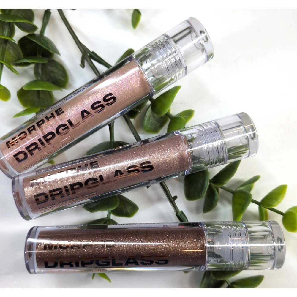 NEW VARIETY LOT 3💋Morphe Dripglass Glazed High Shine LipGloss Cognac Pearl Pink